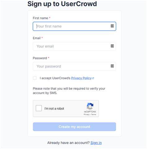 usercrowd sign in